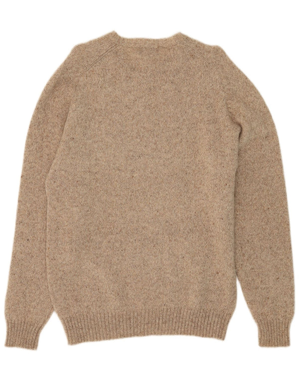 Kappa Mens V-Neck Jumper Sweater Large Beige Flecked Wool
