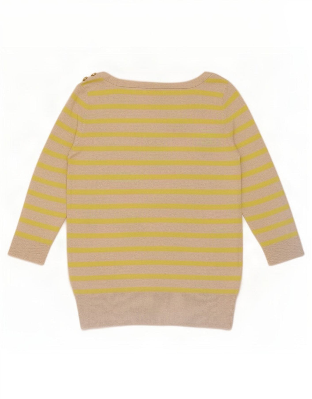 Gap Womens 3/4 Sleeve Blouse Top UK 12 Medium Beige Striped