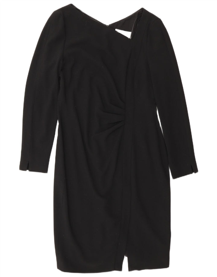 L.K. Bennett Womens Long Sleeve Sheath Dress UK 14 Large Black Polyester