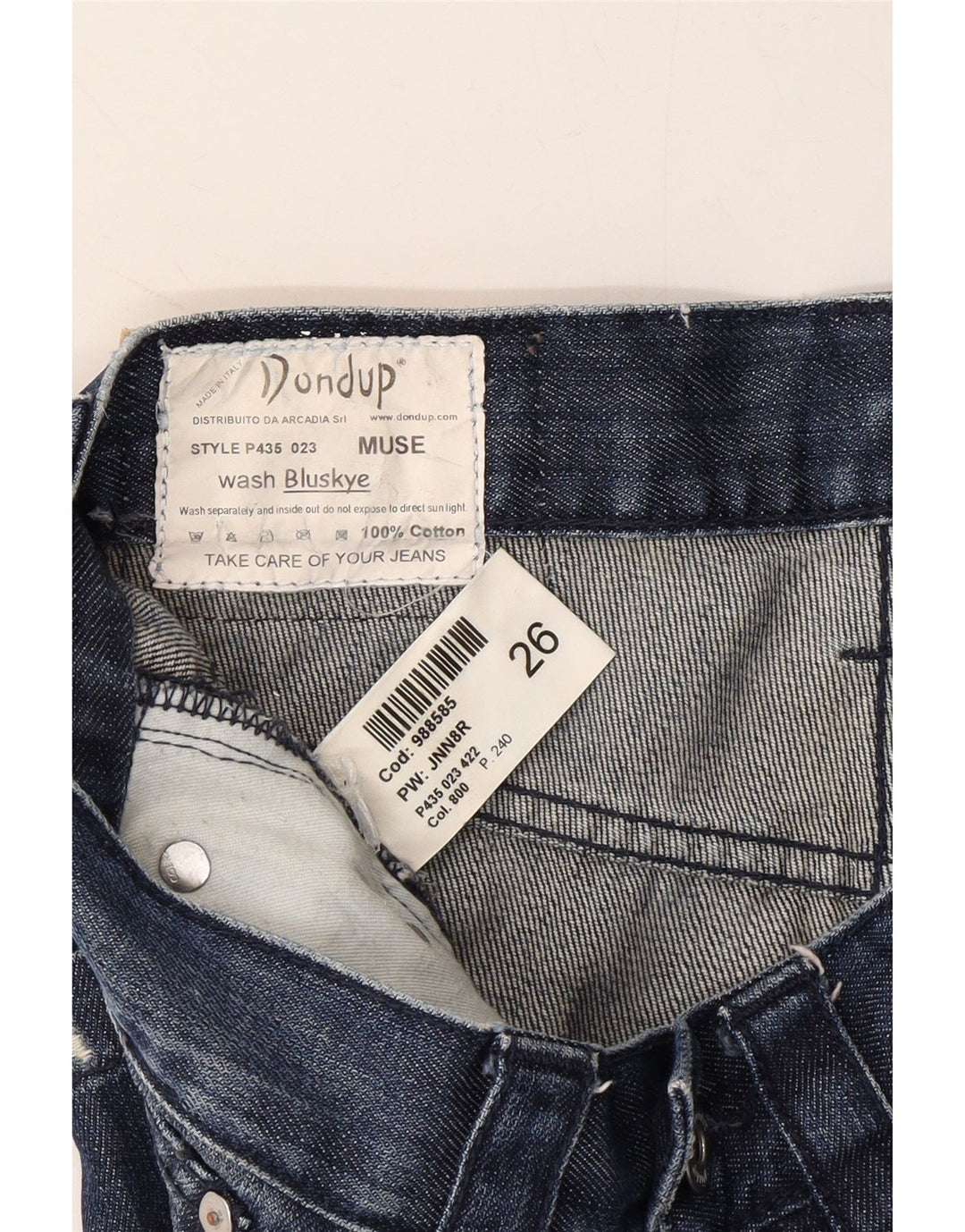 DONDUP Womens Muse Straight Jeans W26 L29 Blue Cotton Vintage Dondup and Second-Hand Dondup from Messina Hembry 