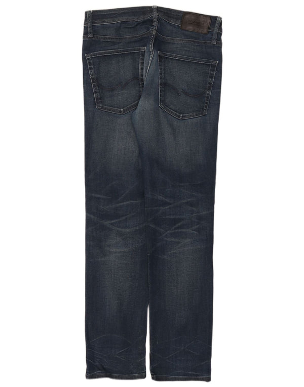 Jack & Jones Mens Straight Jeans W32 L32 Blue Cotton