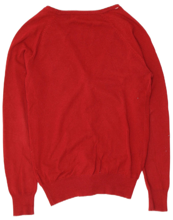 Zara Womens Cardigan Sweater UK 12 Medium Red Cotton