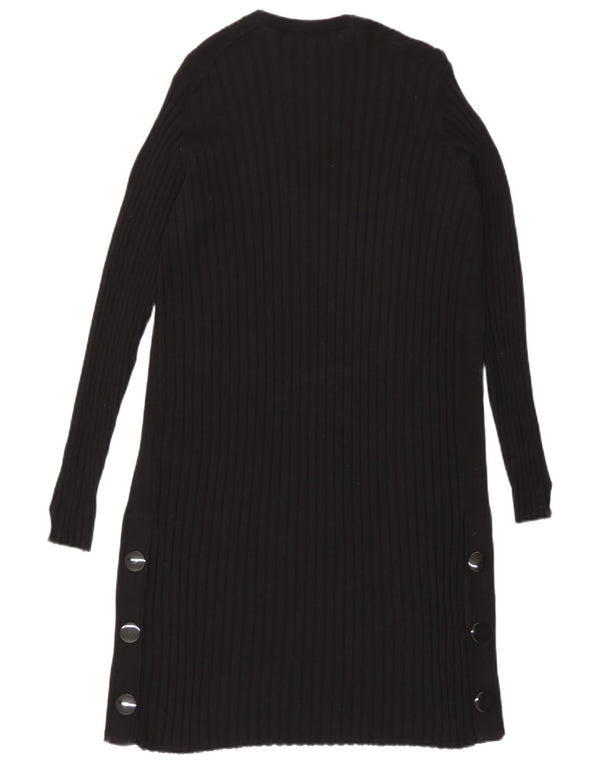 Marks & Spencer Damen Longline Open Cardigan Pullover UK 10 Small Schwarz