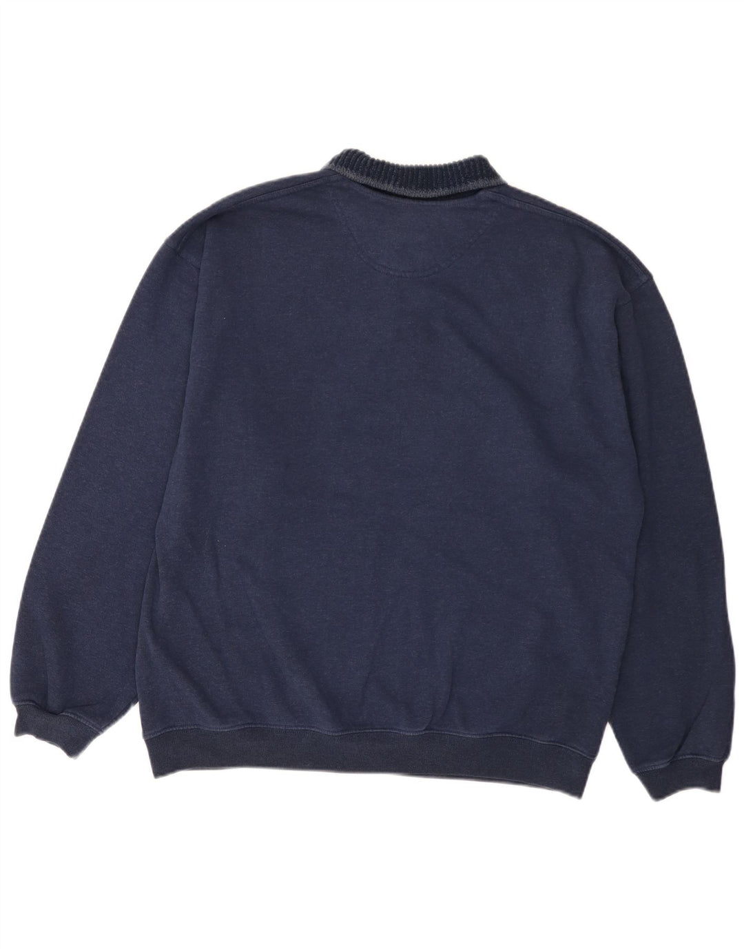 Marks & Spencer Mens Polo Neck Sweatshirt Jumper Large Navy Blue Striped