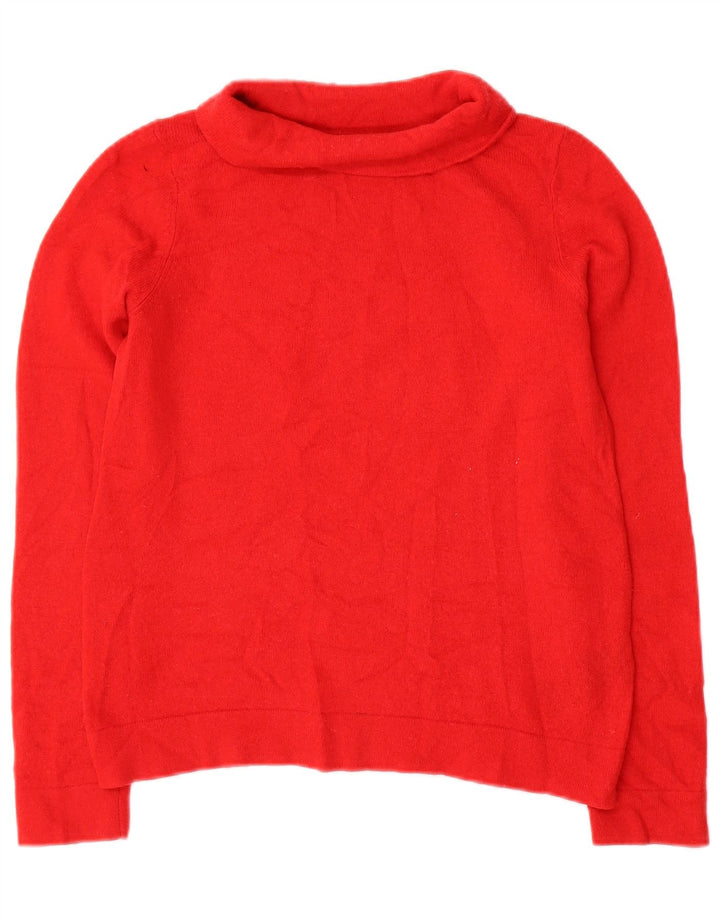 Hobbs Dame Rullehals Sweater UK 10 Lille Rød Uld