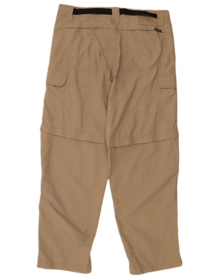 EDDIE BAUER Pantaloni cargo dritti da uomo W34 L30 Nylon beige