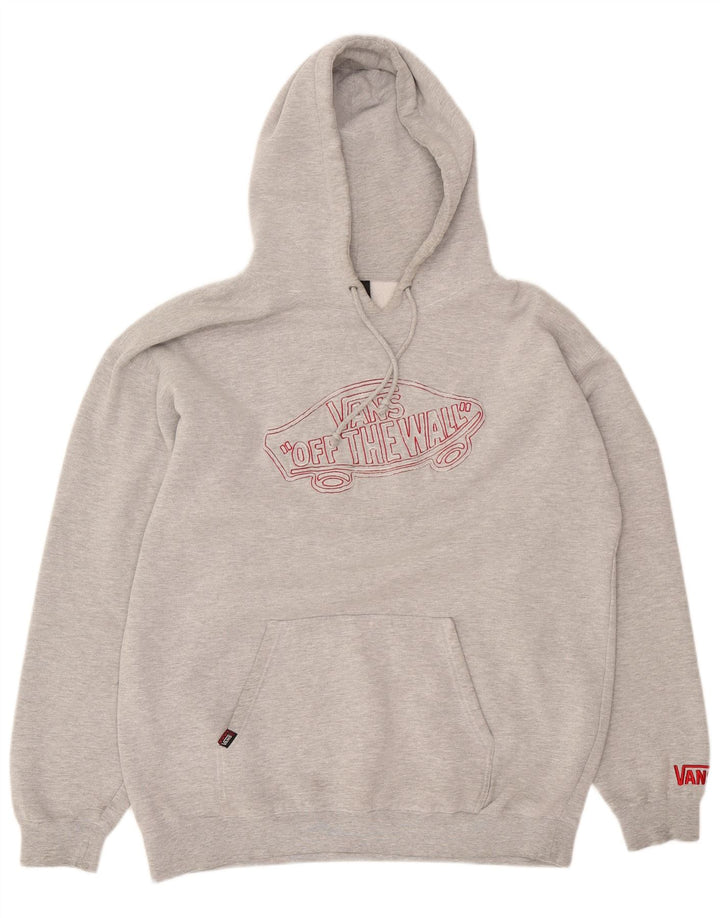 Vans Mens Graphic Hoodie Jumper Large Grey Flecked