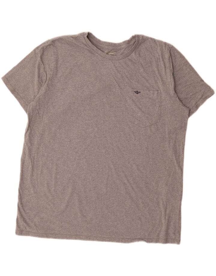 DOCKERS Mens T-Shirt Top 2XL Grey Flecked Cotton