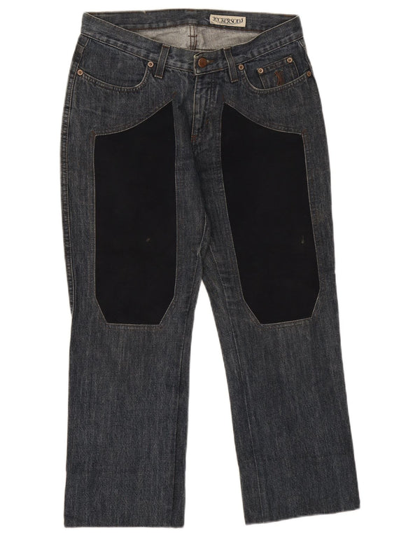 Jeckerson Womens Cropped Jeans W29 L25 Marineblå Colourblock Bomuld