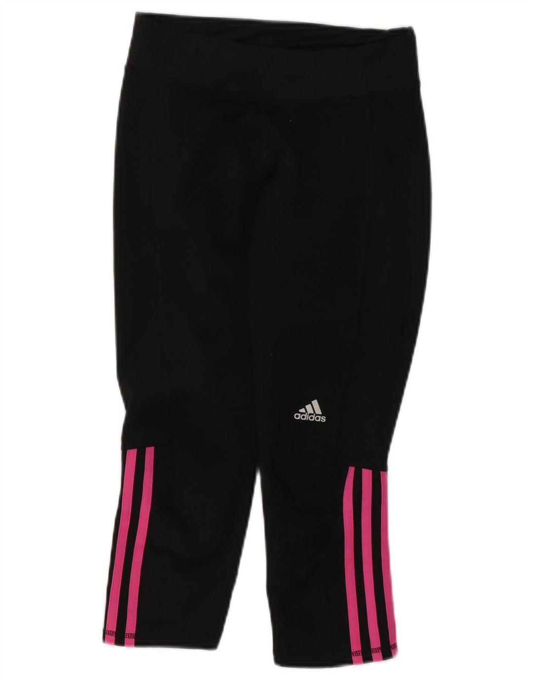 Adidas Femmes Capri Leggings UK 8 Petit Noir Polyester