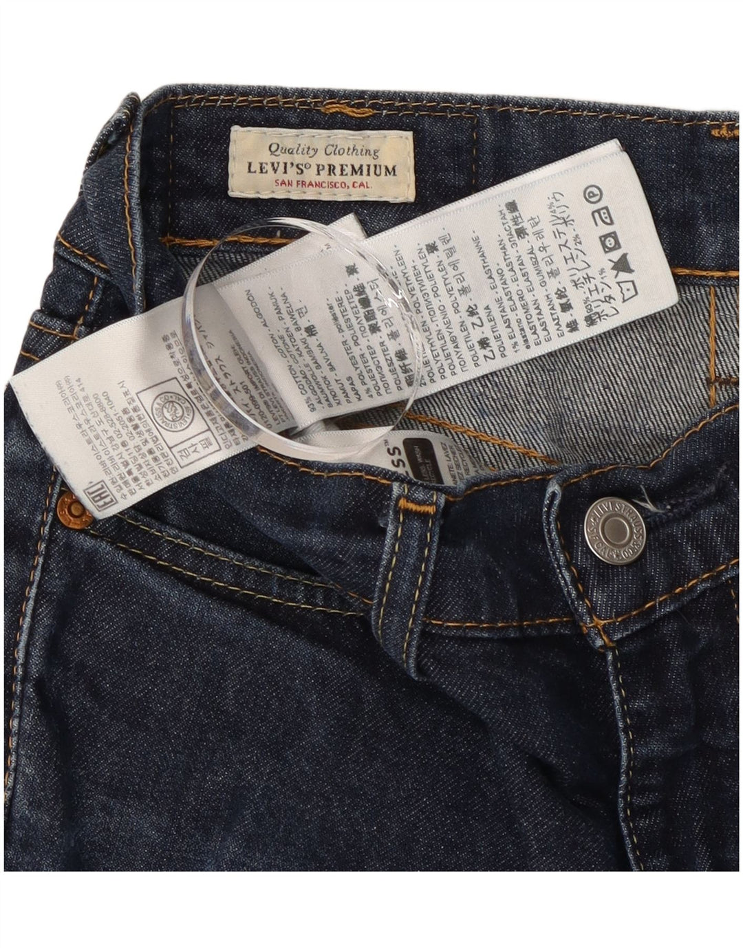 Levi's Womens Slim Jeans W27 L32 Navy Blue Cotton