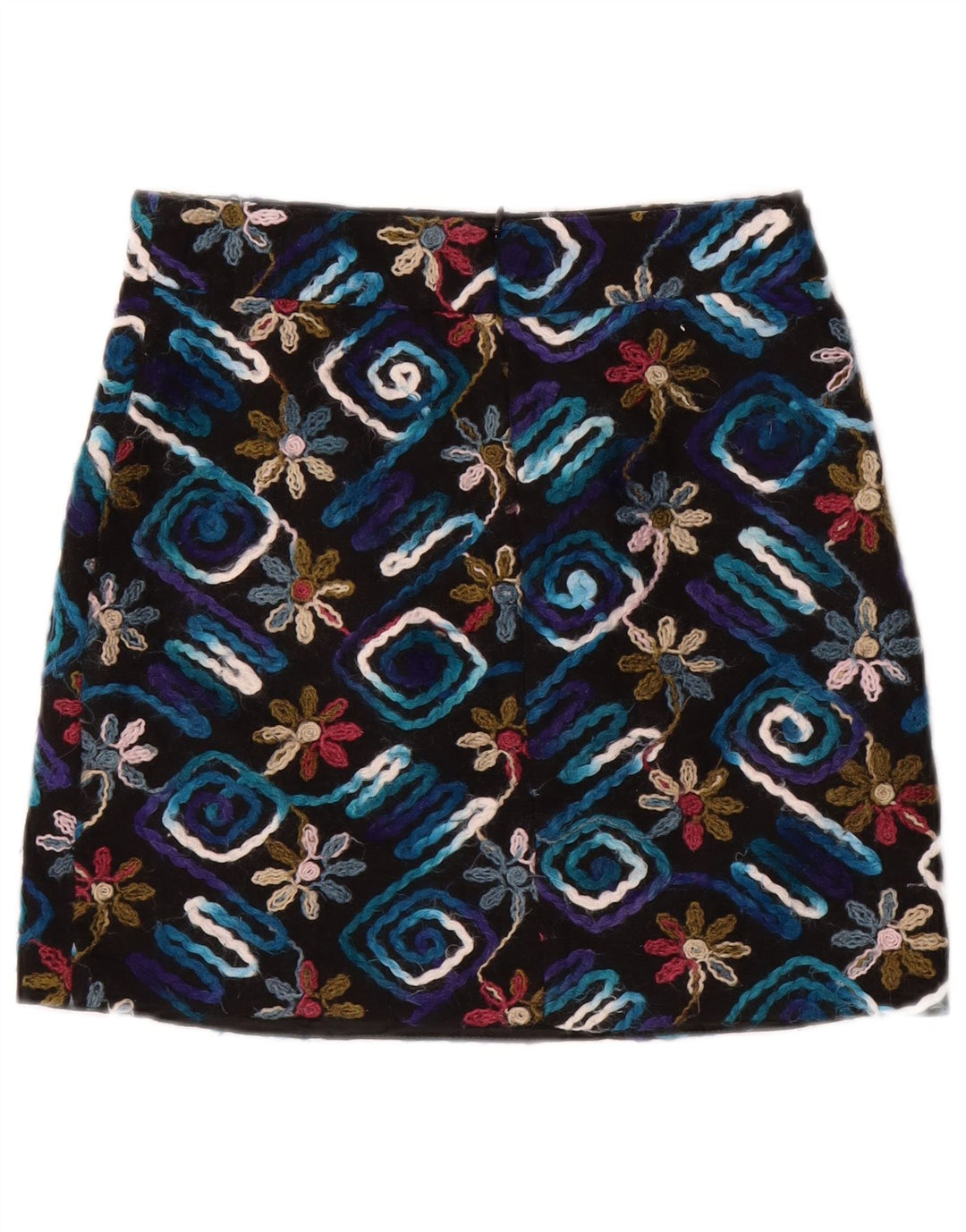 Zara Damen Minirock Small W26 Schwarz geblümt