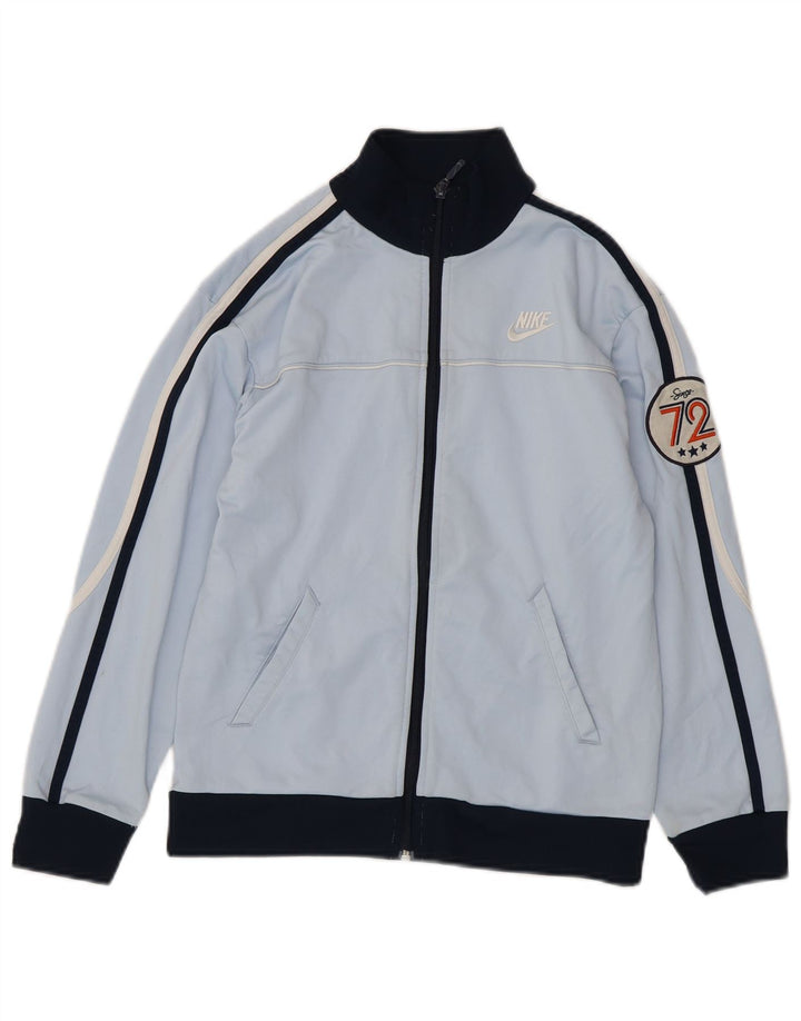 Nike Girls Graphic Tracksuit Top Jacket 10-11 Years Medium Blue Colourblock