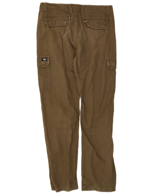 Calças cargo retas masculinas Dickies W32 L32 algodão listrado cáqui