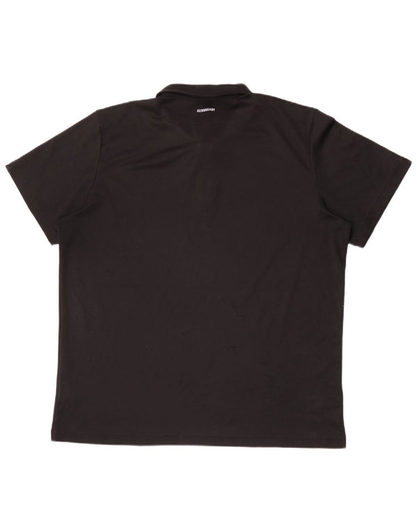 Polo Adidas Aeroready da uomo XL in poliestere nero