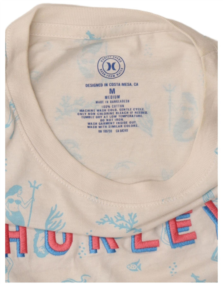 Męska koszulka z grafiką HURLEY Top, średnia, biała bawełna
