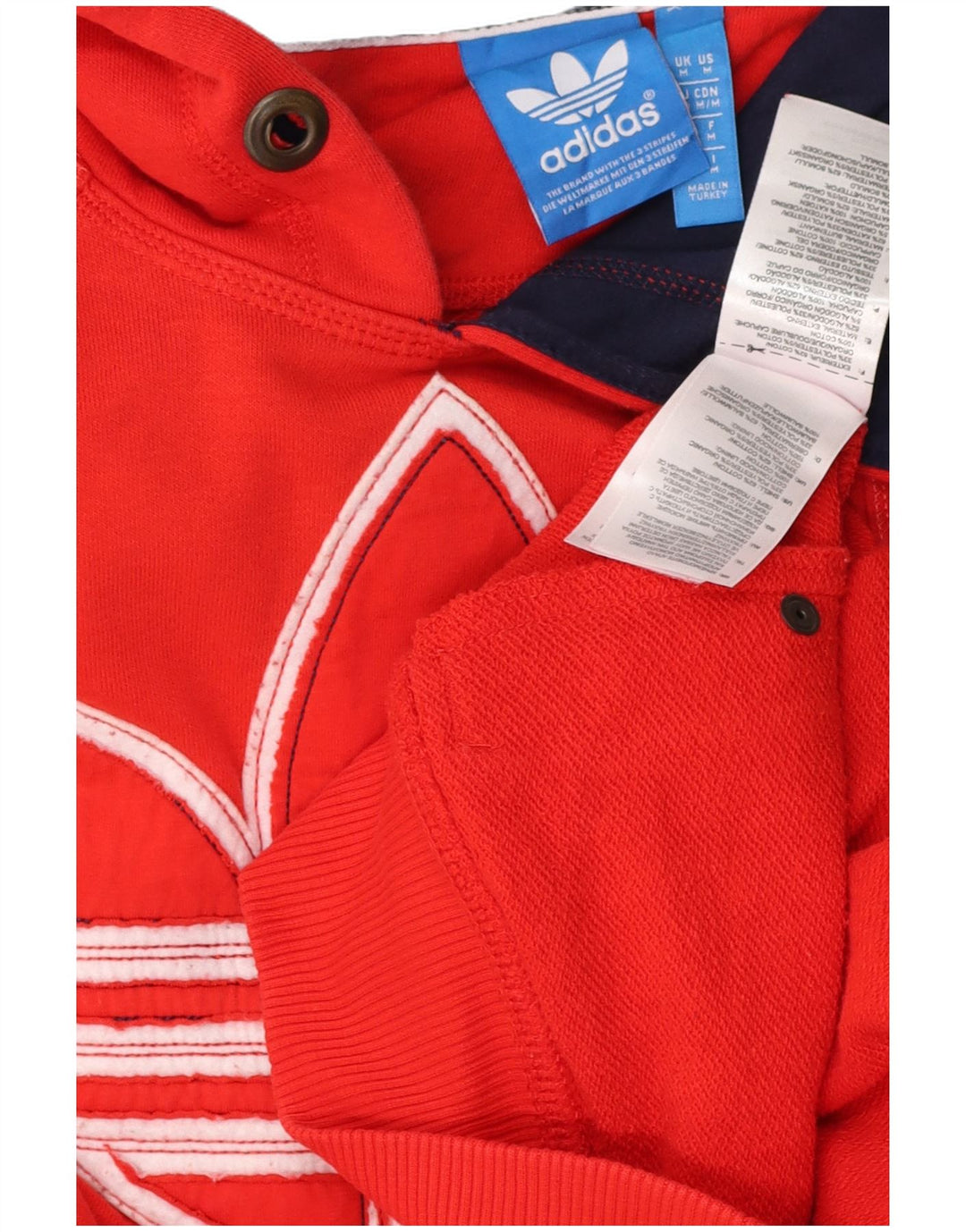 ADIDAS Mens Graphic Hoodie Jumper Medium Red Cotton