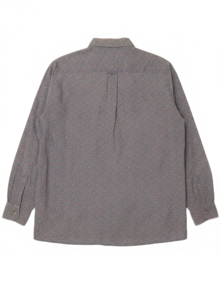 BENETTON Womens Shirt UK 16 Large Blue Floral Vintage Benetton and Second-Hand Benetton from Messina Hembry 