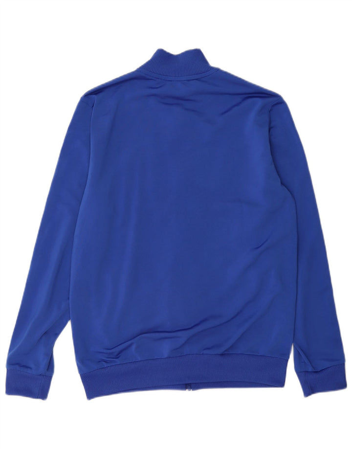 Adidas Boys Tracksuit Top Jacket 13-14 Years Blue Colourblock Polyester