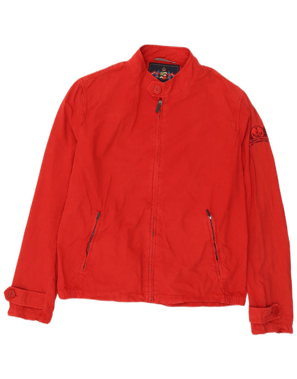 Amerigo Vespucci Mens Bomber Jacket UK 40 Large Red Cotton