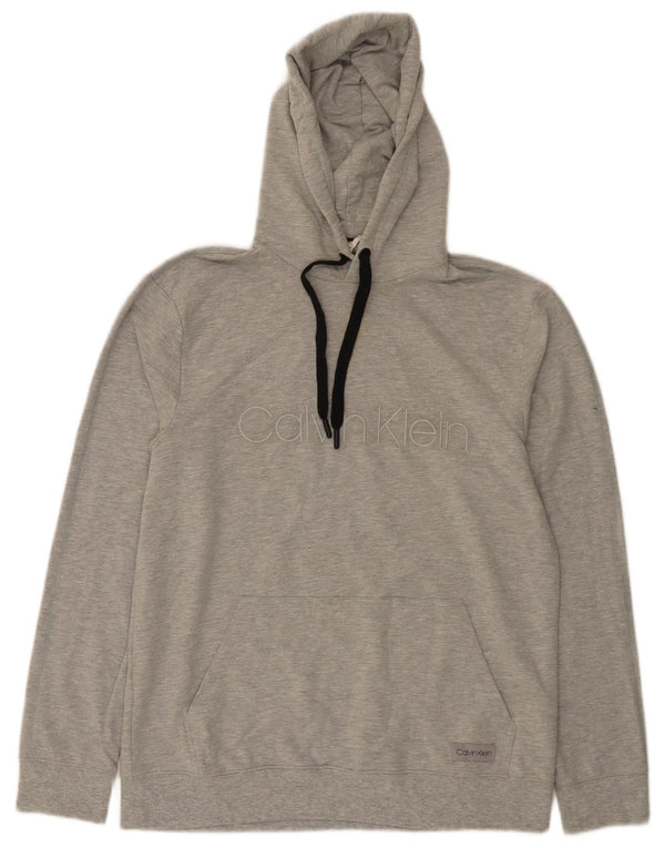 Calvin Klein Herre grafisk hættetrøje Jumper Medium Grey Flecked Bomuld