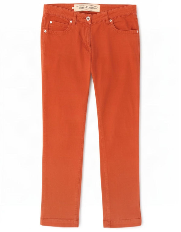 Henry Cottons Damen gerade Freizeithose UK 12 M W28 L28 Orange