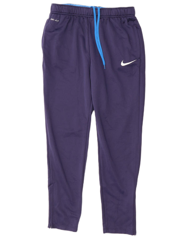 Nike Mens Dri Fit Tracksuit Trousers Large Navy Blue Polyester