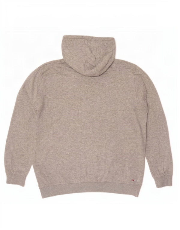 Fila Mens Graphic Hoodie Jumper Large Grey Flecked