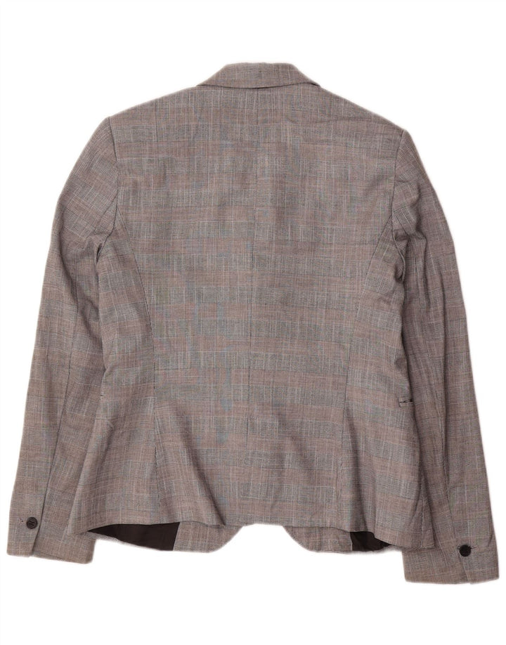 Giacca blazer a 1 bottone da donna Zara EU 40 Poliestere a quadri grigio medio
