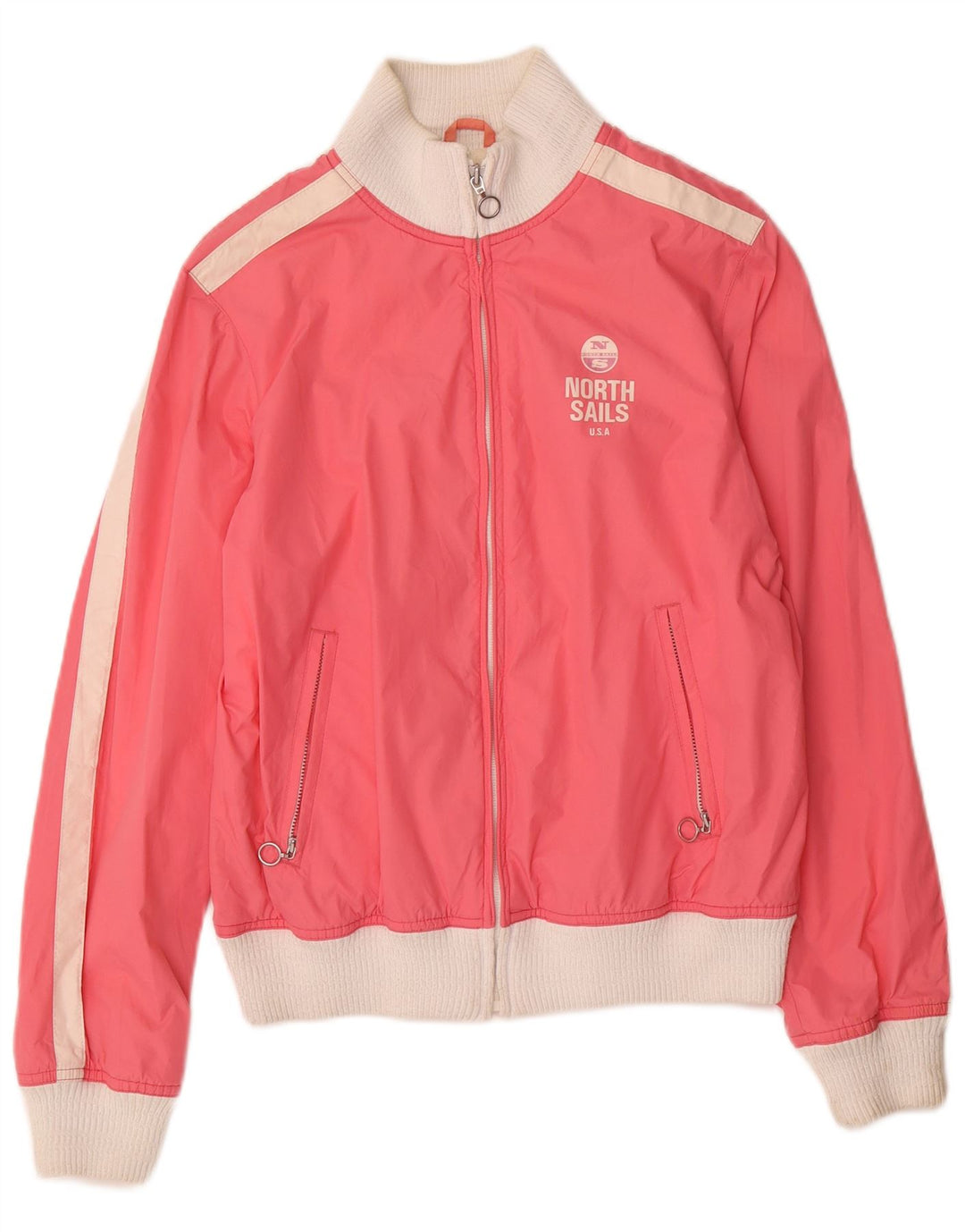 North Sails Womens Tracksuit Top Jacket UK 14 Medium Pink Colourblock