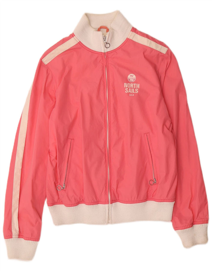 North Sails Womens Tracksuit Top Jacket UK 14 Medium Pink Colourblock