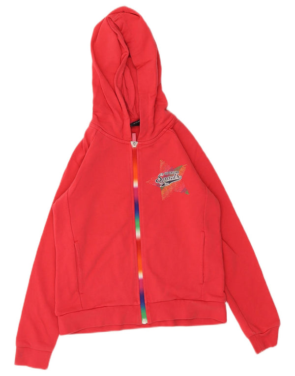 Admiral Mädchen-Kapuzenpullover mit grafischem Reißverschluss, 9–10 Jahre, rote Baumwolle