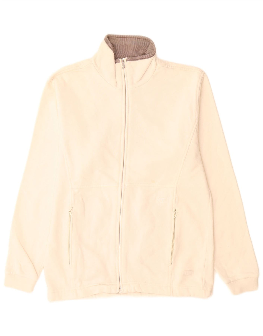 Champion Mens Tracksuit Top Jacket Small White Cotton