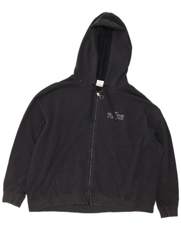 Nike Damen Dri Fit Übergroßer Kapuzenpullover mit Reißverschluss, UK 18, XL, schwarze Baumwolle
