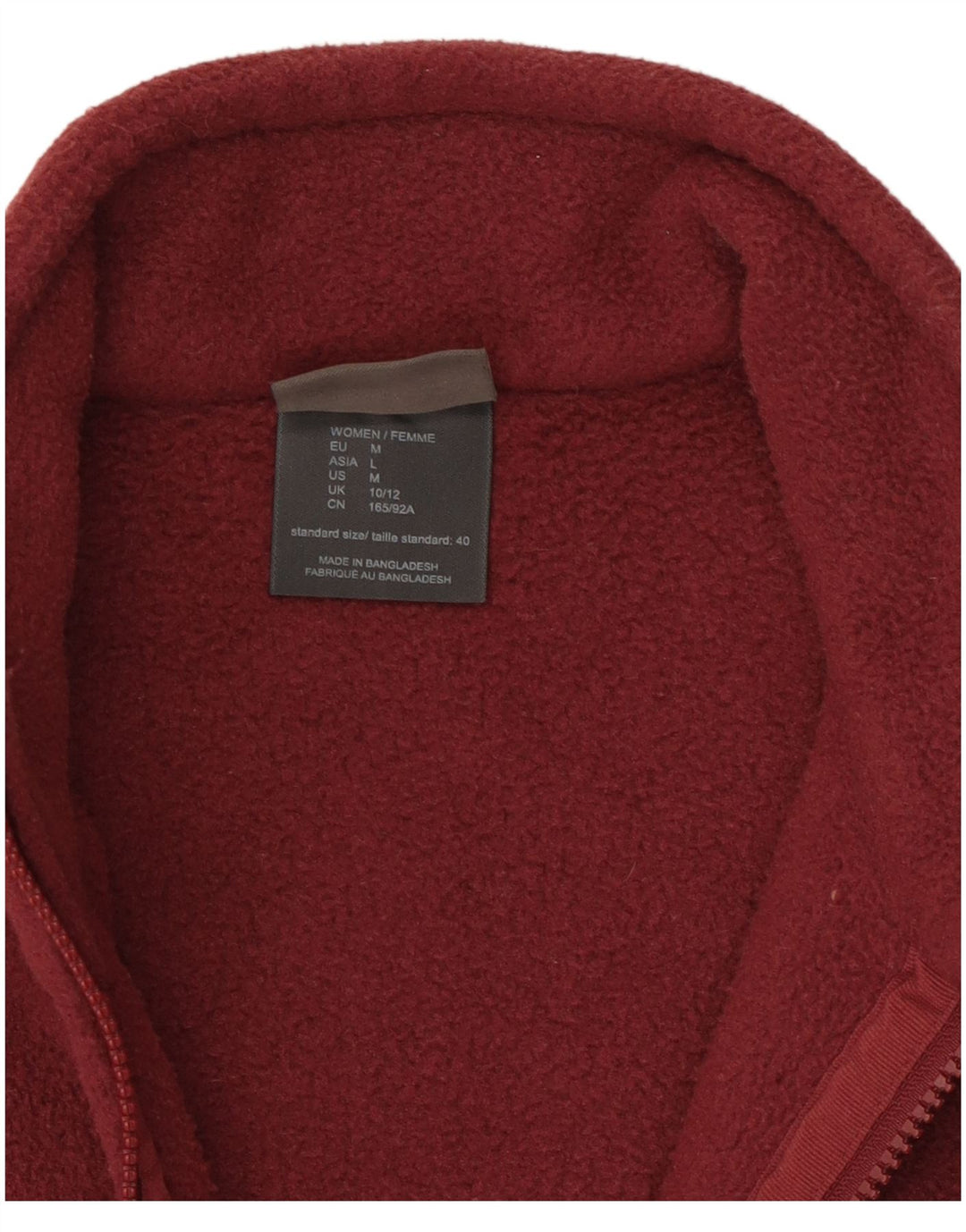 Jack Wolfskin Womens Fleece Jacket UK 10/12 Medium Burgundy Polyester