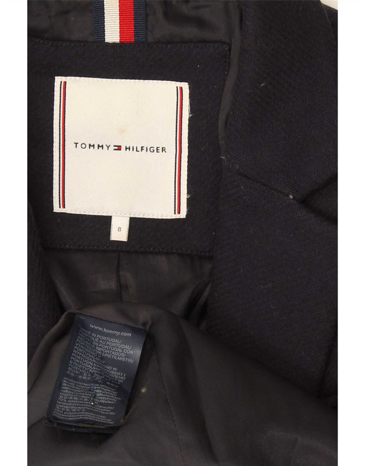Tommy Hilfiger Dame Overfrakke US 8 Medium Navy Blue Uld