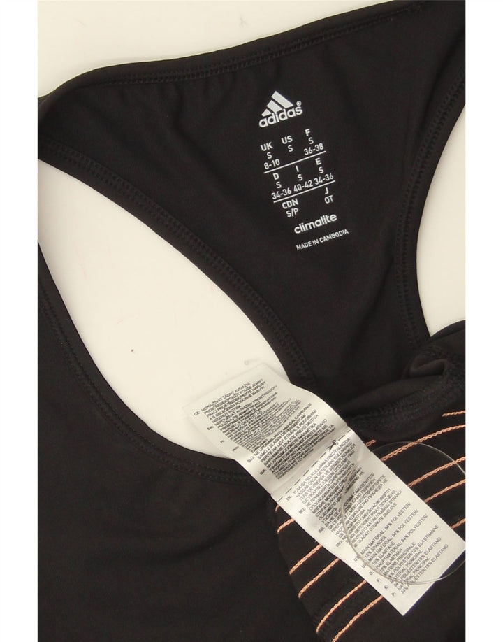 Adidas Womens Climalite Vest Top UK 8/10 Small Black Polyester