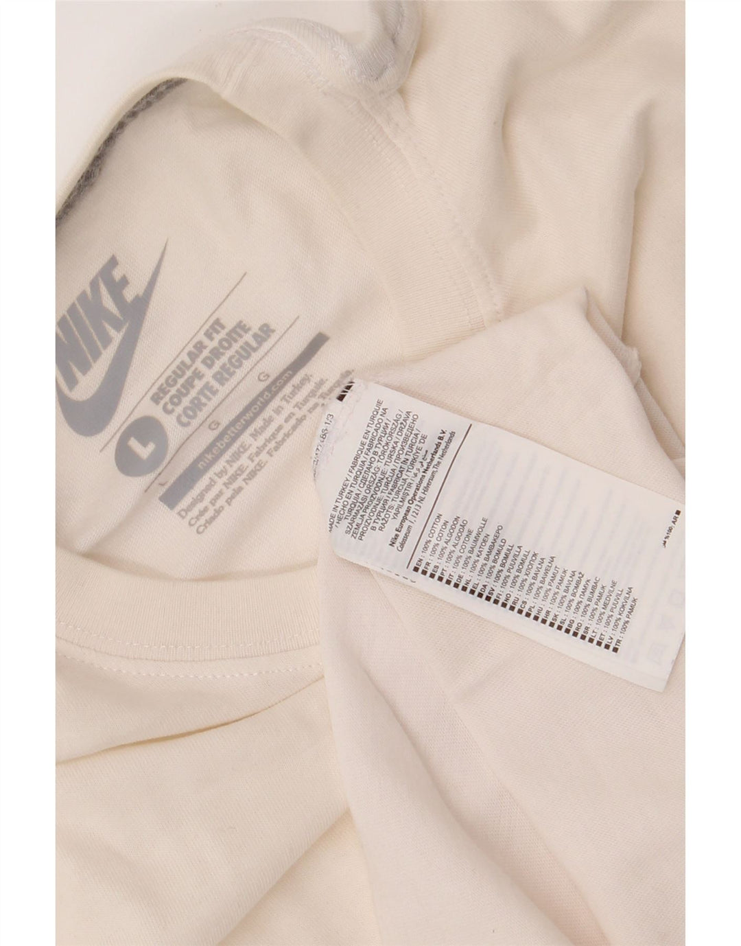 Nike Mens Regular Fit T-Shirt Top Large White Cotton