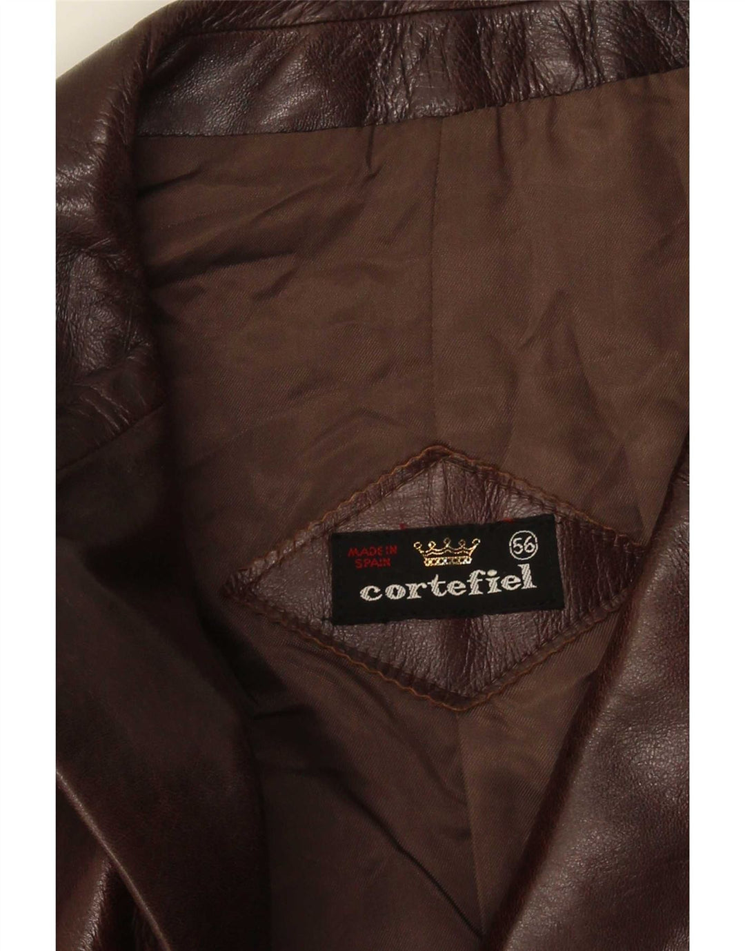 Cortefiel Męska kurtka skórzana IT 56 3XL brązowa