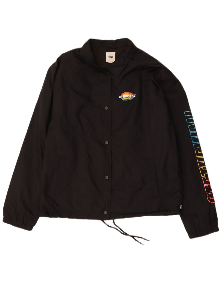 Vans Veste de pluie graphique pour femme UK 14 Medium Noir Polyester
