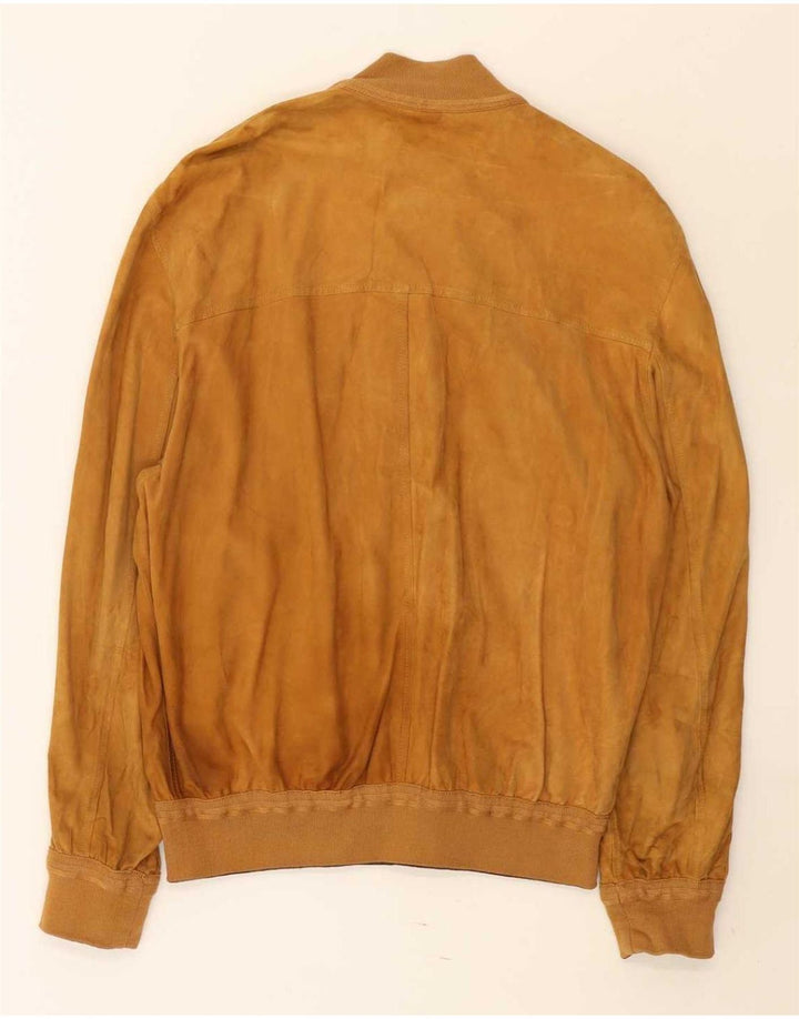 Vintage hombres chaqueta de ante reversible Reino Unido 38 bloque de color marrón medio