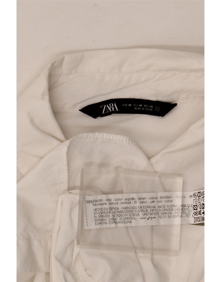 ZARA Womens Oversized Shirt Dress UK 14 Medium White Cotton