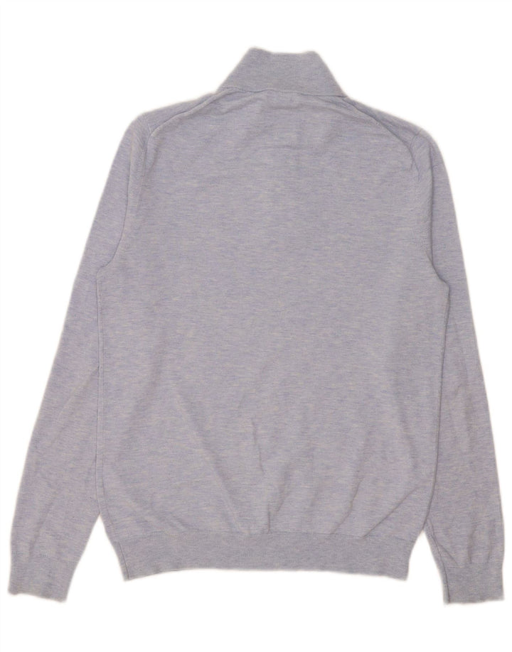 Reiss Mens Zip Neck Jumper Sweater Small Blue Cotton