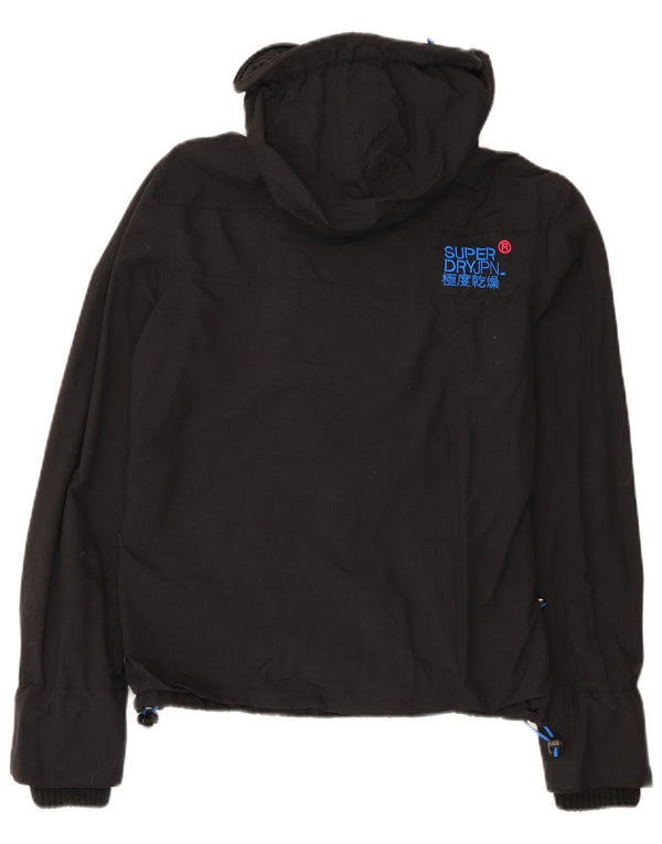 Jachetă de ploaie cu glugă Superdry Windcheater pentru femei UK 14 Medium Black Nylon