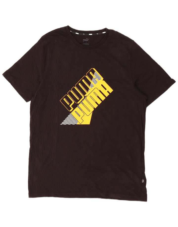 Puma Mens Graphic T-Shirt Top Large Black Cotton