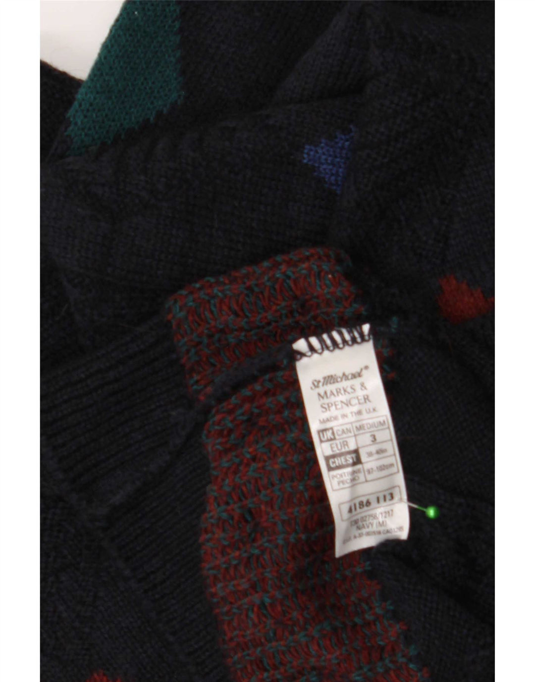 Marks & Spencer Mens Crew Neck Jumper Sweater Medium Navy Blue