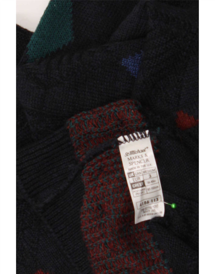 Marks & Spencer Mens Crew Neck Jumper Sweater Medium Navy Blue