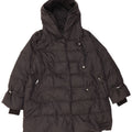 Zara Damen Kapuzenmantel, gepolstert, UK 14, mittelschwarz, Polyamid