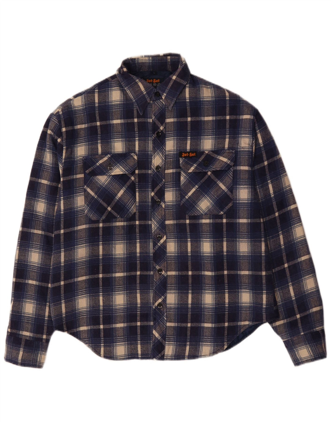 JET SET Herre skovhugger flannel skjorte stor blå ternet polyester