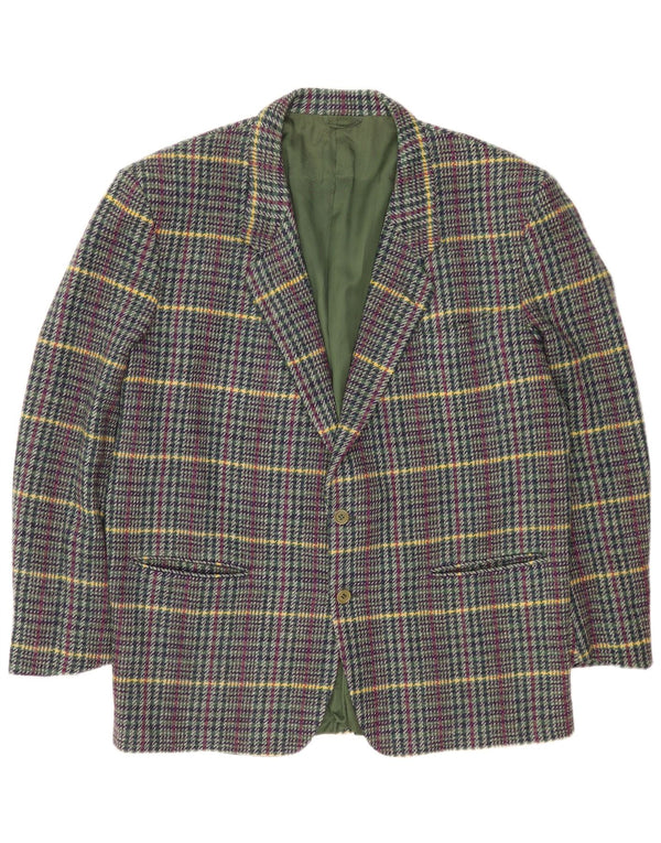 Giacca blazer da uomo a 2 bottoni Cerruti 1881 UK 42 XL lana a quadri multicolore